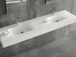 Plan vasque lavabo sur mesure : L 120 à 201 x P 40 à 51 cm, finition lisse mate, 10 couleurs au choix, Anti bactérien, résine Akrytan® teinté dans la masse, Livraison Offerte.